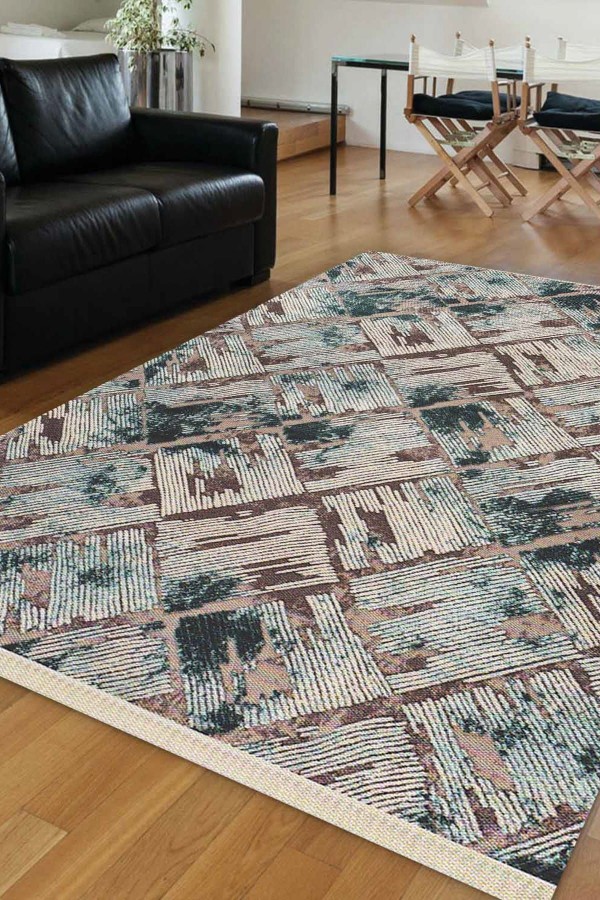 Else Yeşil Karolu Eskitme Retro Dekoratif Saçaklı Ince Kilim Halı Else Yeşil Karolu Eskitme Retro Dekoratif Saçaklı Ince Kilim Halı