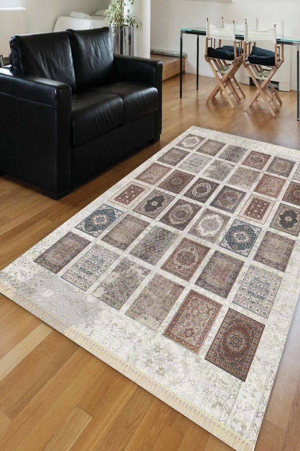 Else Karışık Hitit Klasik Dekoratif Saçaklı Ince Kilim Halı