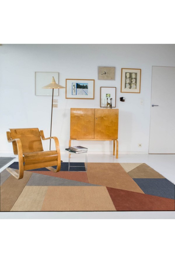 Kahverengi Mavi Sarı Patchwork Desenli Makinede Yıkanabilir Kaymaz Taban Halı Kahverengi Mavi Sarı Patchwork Desenli Makinede Yıkanabilir Kaymaz Taban Halı