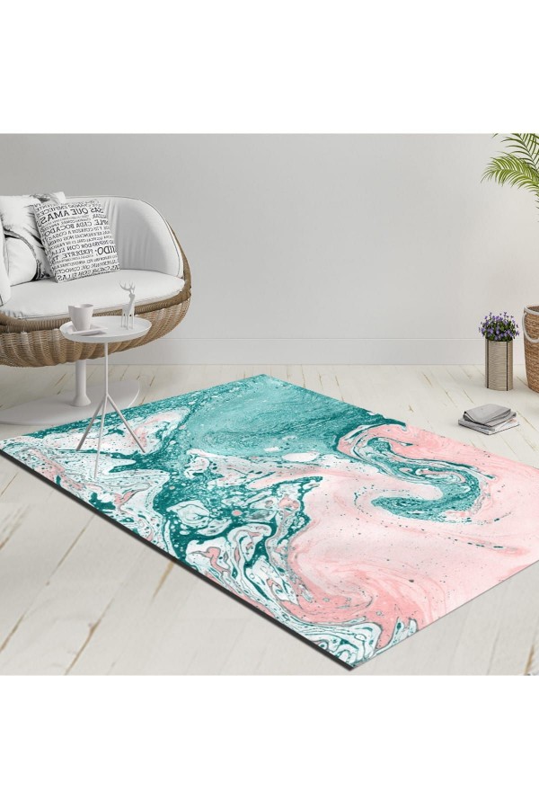 Else Mavi Pembe Sulu Boya Modern Dekoratif Yıkanabilir Ince Kilim Halı Else Mavi Pembe Sulu Boya Modern Dekoratif Yıkanabilir Ince Kilim Halı