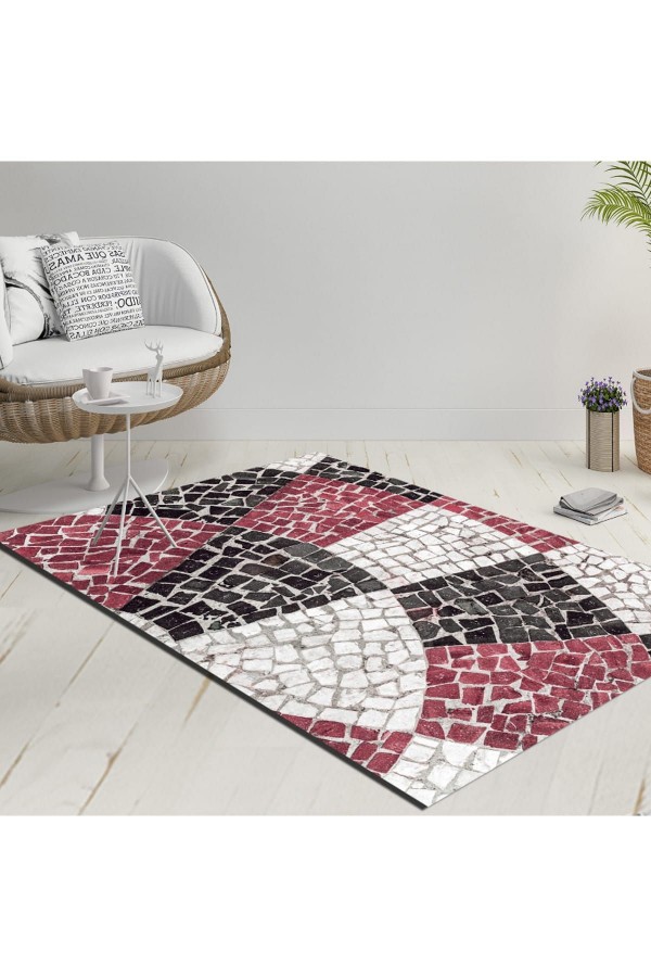 120X180 Else Bordo Gri Siyah Çatlak Mozaik Mermer Dekoratif Yıkanabilir Ince Kilim Halı Else Bordo Gri Siyah Çatlak Mozaik Mermer Dekoratif Yıkanabilir Ince Kilim Halı