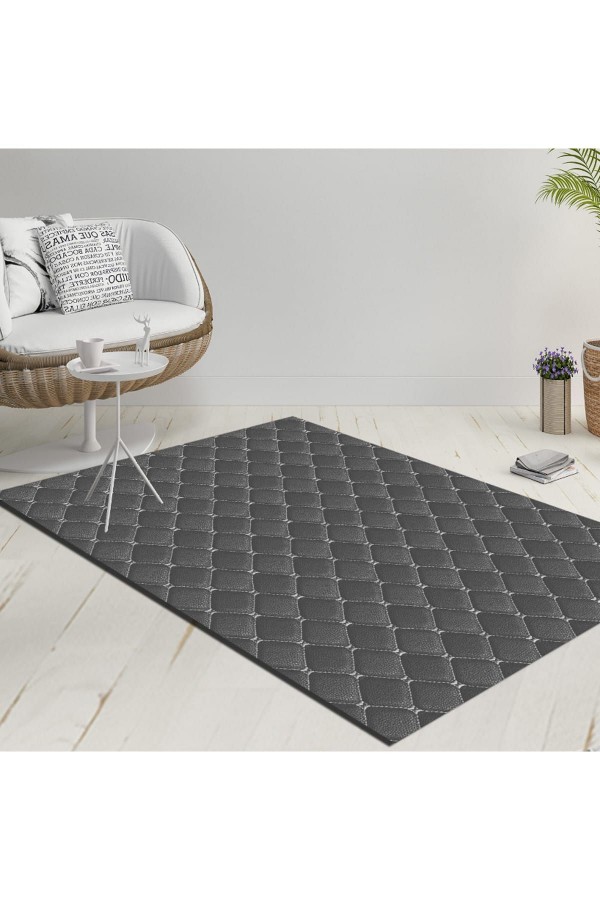 Else Gri Ogee Geometrik Dekoratif Modern Yıkanabilir Ince Kilim Halı Else Gri Ogee Geometrik Dekoratif Modern Yıkanabilir Ince Kilim Halı
