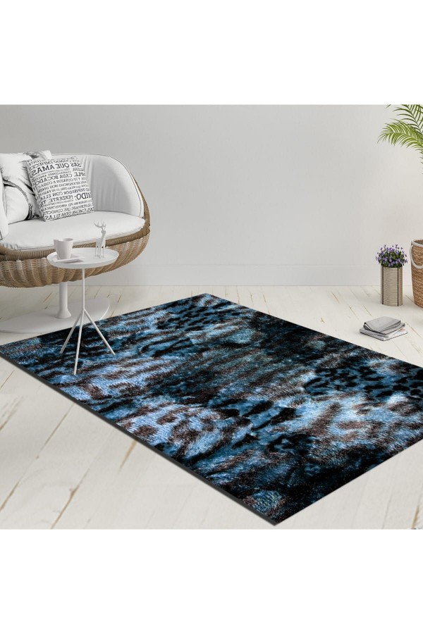 Else Mavi Siyah Lacivert Eskitme Leopar Desen Dekoratif Modern Yıkanabilir Ince Kilim Else Mavi Siyah Lacivert Eskitme Leopar Desen Dekoratif Modern Yıkanabilir Ince Kilim