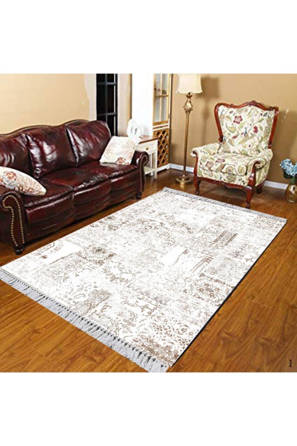 120X180 Else Beyaz Kahverengi Türkmen Retro Klasik Dekoratif Yıkanabilir Saçaklı Ince Kilim Halı Else Beyaz Kahverengi Türkmen Retro Klasik Dekoratif Yıkanabilir Saçaklı Ince Kilim Halı