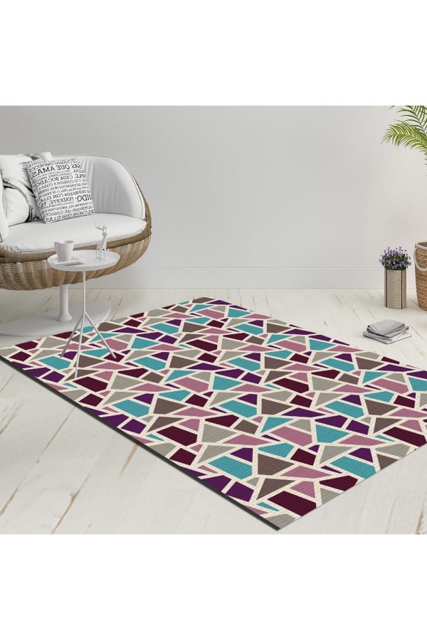 120X180 Else Bordo Mavi Gri Üçgenler Geometrik Dekoratif Modern Yıkanabilir Ince Kilim Halı Else Bordo Mavi Gri Üçgenler Geometrik Dekoratif Modern Yıkanabilir Ince Kilim Halı