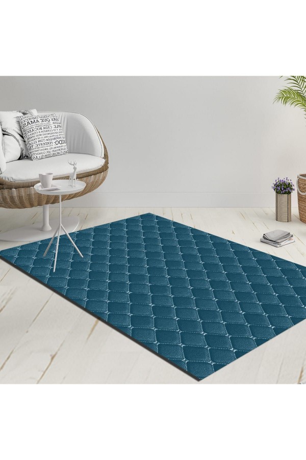 Else Mavi Ikat Ogee Geometrik Dekoratif Modern Yıkanabilir Ince Kilim Halı Else Mavi Ikat Ogee Geometrik Dekoratif Modern Yıkanabilir Ince Kilim Halı