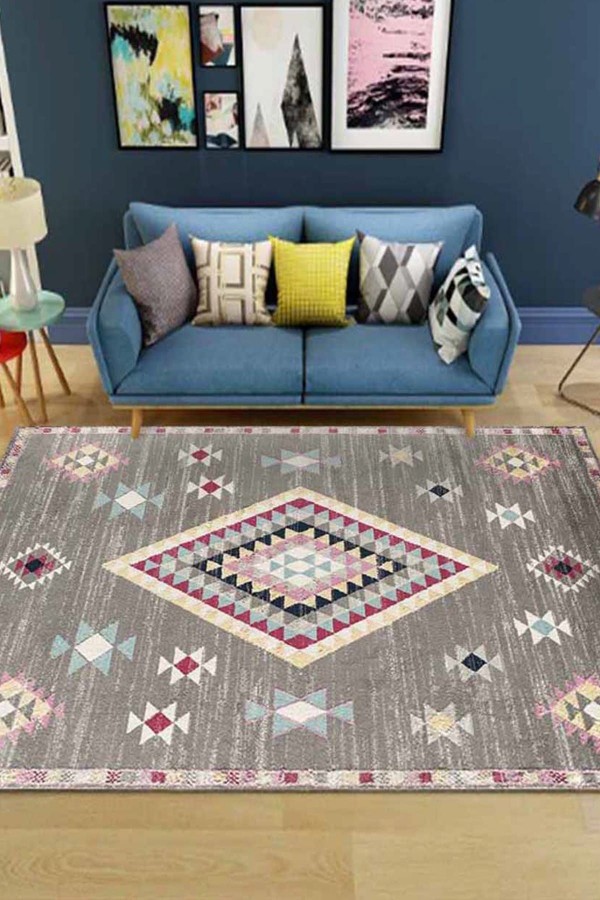 Else Gri Hitit Otantik Motif 3D Dekoratif Modern Desenli Halı Else Gri Hitit Otantik Motif 3D Dekoratif Modern Desenli Halı