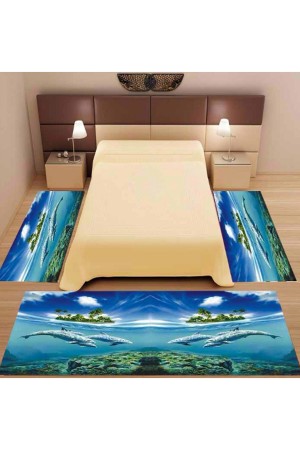 3Lu Set Else Yunuslu Denizli 3D 3 Boyutlu Yatak Odasi Halisi 3 Lü Seti