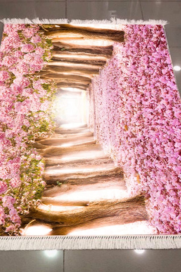 Else Pembe Aşk Yolu Dekoratif Modern 3D Dokuma Şönil Hali Else Pembe Aşk Yolu Dekoratif Modern 3D Dokuma Şönil Hali