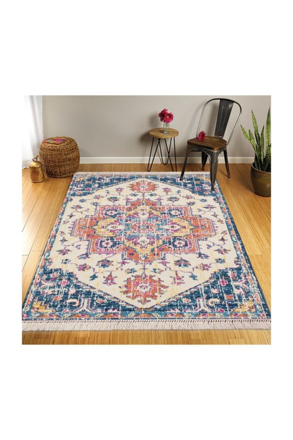 Retro Şönil Desenli Modern Püsküllü Kilim Halı 22 80x150cm Retro Şönil Desenli Modern Püsküllü Kilim Halı 22 80x150cm