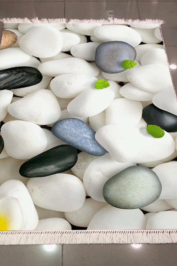 Else Çakil Taşli Dekoratif Modern 3D Dokuma Şönil Hali Else Çakil Taşli Dekoratif Modern 3D Dokuma Şönil Hali